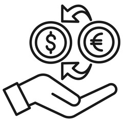 Money Exchange Outline Icon