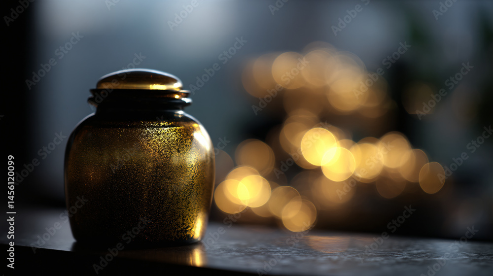 Poster elegant lucky jar against a soft bokeh lit background knowledge