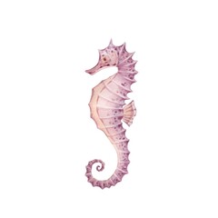 Seahorse in soft colors. Watercolor illustration isolated Elegant hand-painted marine creature perfect for ocean-themed decor, underwater designs, or nature-inspired art prints. © dalidasia