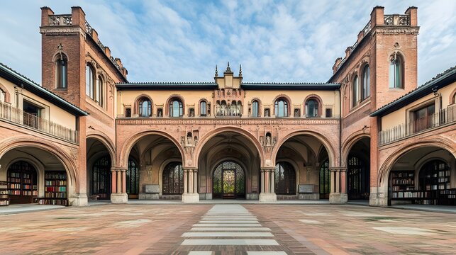 The historical Biblioteca Ambrosiana in Milan, with its stunning architecture and vast collection of books