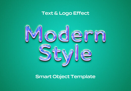 Modern Clean Text Logo Style Effect Mockup Logotype Template Shape