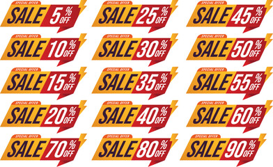 Set of Promotional label Stickers Bundle Pack for Top Sale Offers