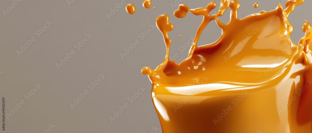Aufkleber dynamic splash of vibrant orange liquid, creating abstract shapes and textures concept of refreshmen