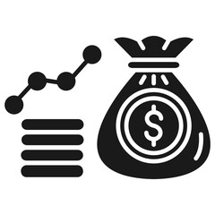 Money Growth Glyph Icon
