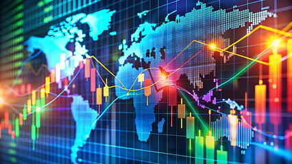 Obraz premium Forex Diagrams and Colorful Stock Market Data for Global Financial Analytics