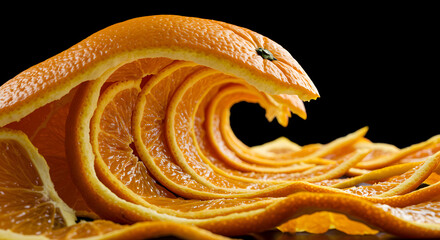 Orange Wave Unique Fruit Art Creative Food Photography Close Up
