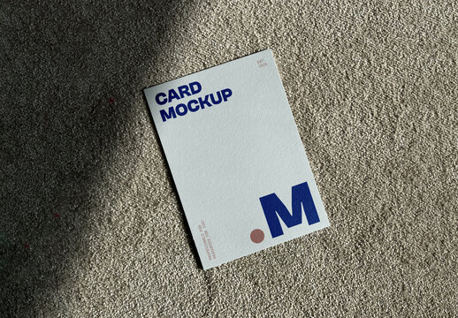 Card Laying on Carpet Mockup