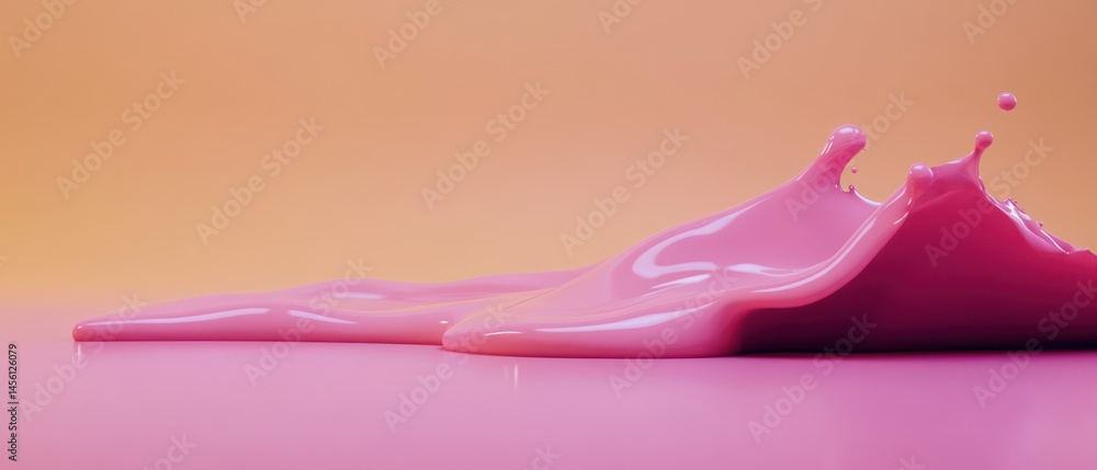 Poster vibrant pink paint splash on pastel background, creating dynamic liquid texture and abstract design 