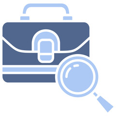 Job Search Flat Blue Icon