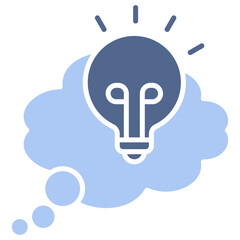 Idea Bulb Flat Blue Icon
