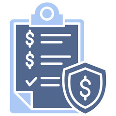 Insurance Policy Flat Blue Icon