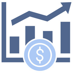 Stock Market Flat Blue Icon