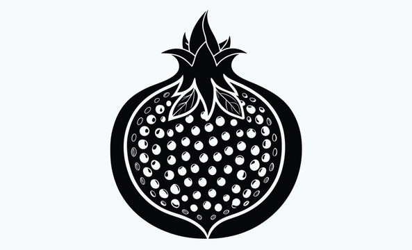 recommend clip art: Pomegranate silhouette, pomegranate fruit silhouette vector, pomegranate icon clip art