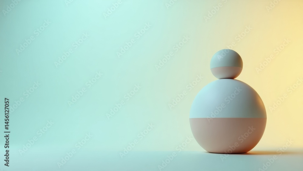Poster minimalist sphere. 3d render. soft colors. abstract background. modern design. graphic element. digi