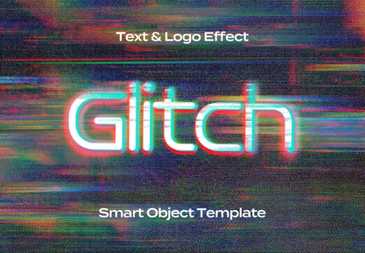 Screen Monitor TV VHS Display Text Logo Style Effect Mockup Logotype Template Shape