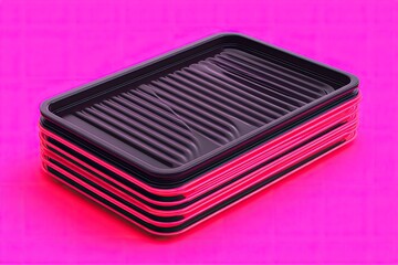 Stacked plastic food trays in vibrant colors