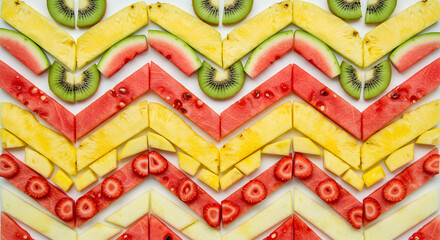 Fresh Summer Delight Zigzag Pattern Made With Assorted Sliced Fruits