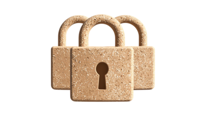 Secure your data with these three stylized locks, symbolizing protection and privacy. textured design adds unique touch, emphasizing importance of safeguarding information