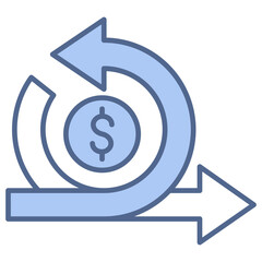 Money Flow Blue Icon