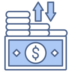 Money Flow Blue Icon