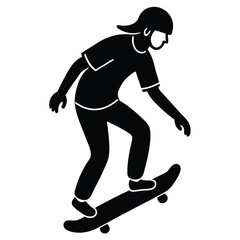 cool skateboard trick silhouette