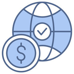 Global Currency Blue Icon