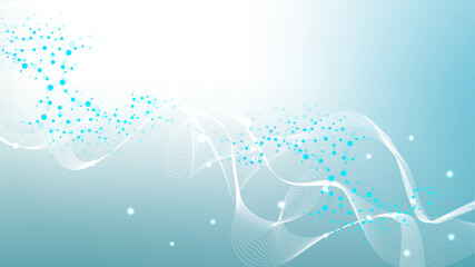 Molecular structure DNA, atom, neurons. Science concept for your design. Connected lines with dots. Medical, technology, chemistry, science background. illustration