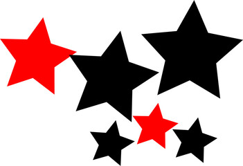 illustration vector graphic of red stars on a white background