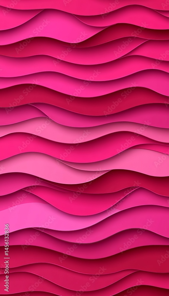 Aufkleber abstract background fluid layered paper in pinks and reds, 3d wavy shape, soft gradient