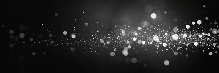 Abstract Black Background With Luxury Gray Particles, Christmas Dark Gray Light, Shine Bokeh