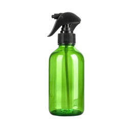 Fototapeta premium Reusable green spray bottle for cleaning and gardening uses on a transparent background, cut out
