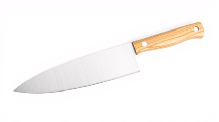 Professional Chef Knife with Wooden Handle - Essential Kitchen Tool for Culinary Arts and Home Cooking