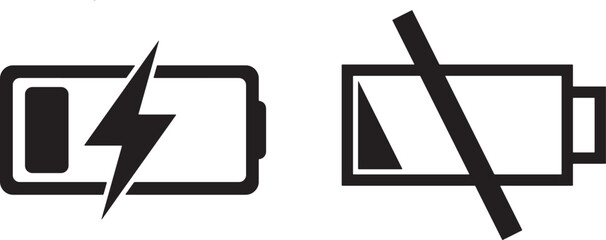 Printable vector illustration of charging and no charging
