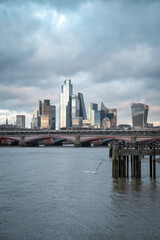Panoramic view of London, bridges and the River Thames.