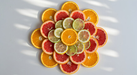 Zesty Citrus Array On White Backdrop, A Colorful And Refreshing Display