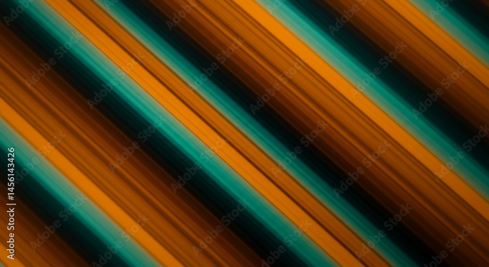 Poster abstract diagonal line pattern in brown and teal