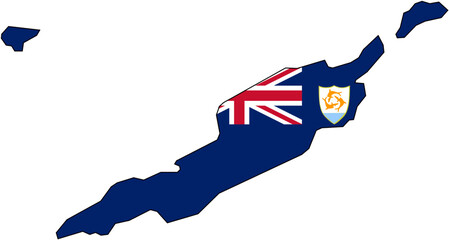 Anguilla overlay map vector – no labels or markers, SVG outline