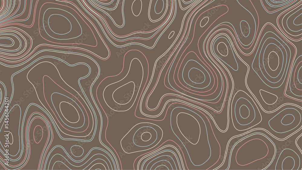 Aufkleber abstract background with waves geographic mountain relief. abstract lines background. contour maps. 