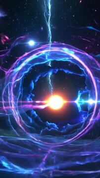 Noyau &eacute;nerg&eacute;tique futuriste dans l&rsquo;espace profond


