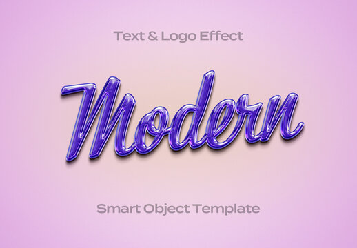 Modern Clean Text Logo Style Effect Mockup Logotype Template Shape