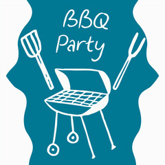 BBQ party vector illustration. Perfect for invitation, poster, social media.