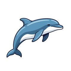 Fototapeta premium Blue Dolphin Illustration with Transparent Background