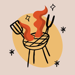BBQ party vector illustration. Perfect for invitation, poster, social media.