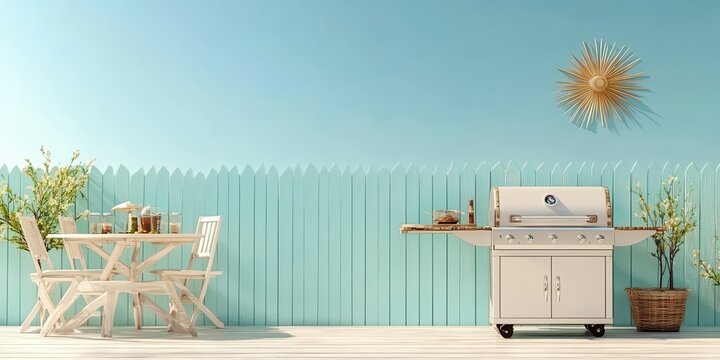 Barbeque backyard food banner