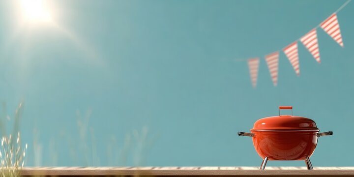 Barbeque backyard food banner