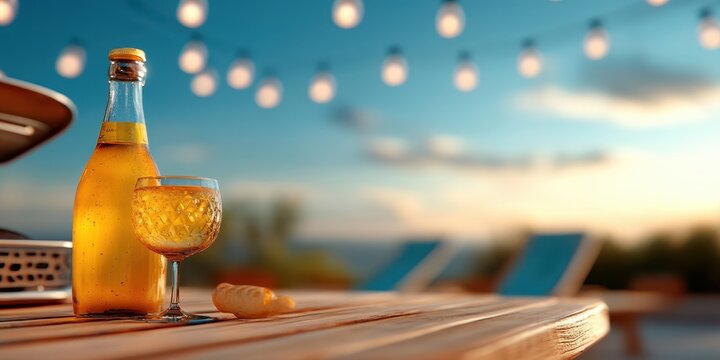 Barbeque backyard food banner