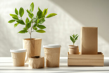 showcasing innovative sustainable packaging solutions for products.