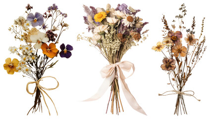 Fototapeta premium PNG Wildflower flowers wedding bouquet transparent background.
