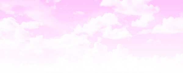 Horizontal view Pink sky image. Vector illustration.