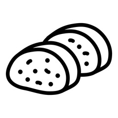 Garlic bread icon. Vector line icon